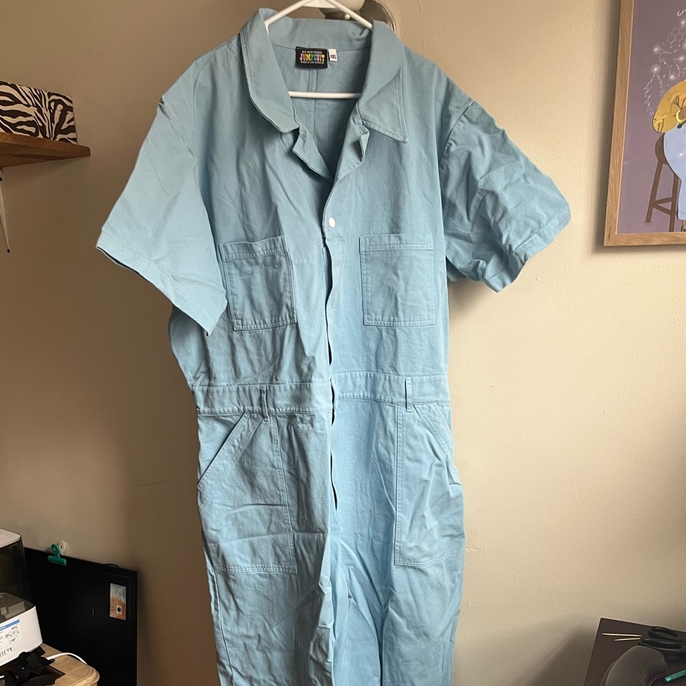 Light Blue short sleeve Big Bud Press jumpsuit 5XL